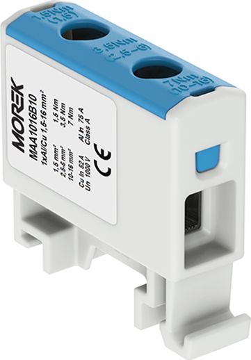 MOREK Złączka szyn. 1,5-16mm2 nieb 2otwor 1P MAA1016B10 Morek 3743