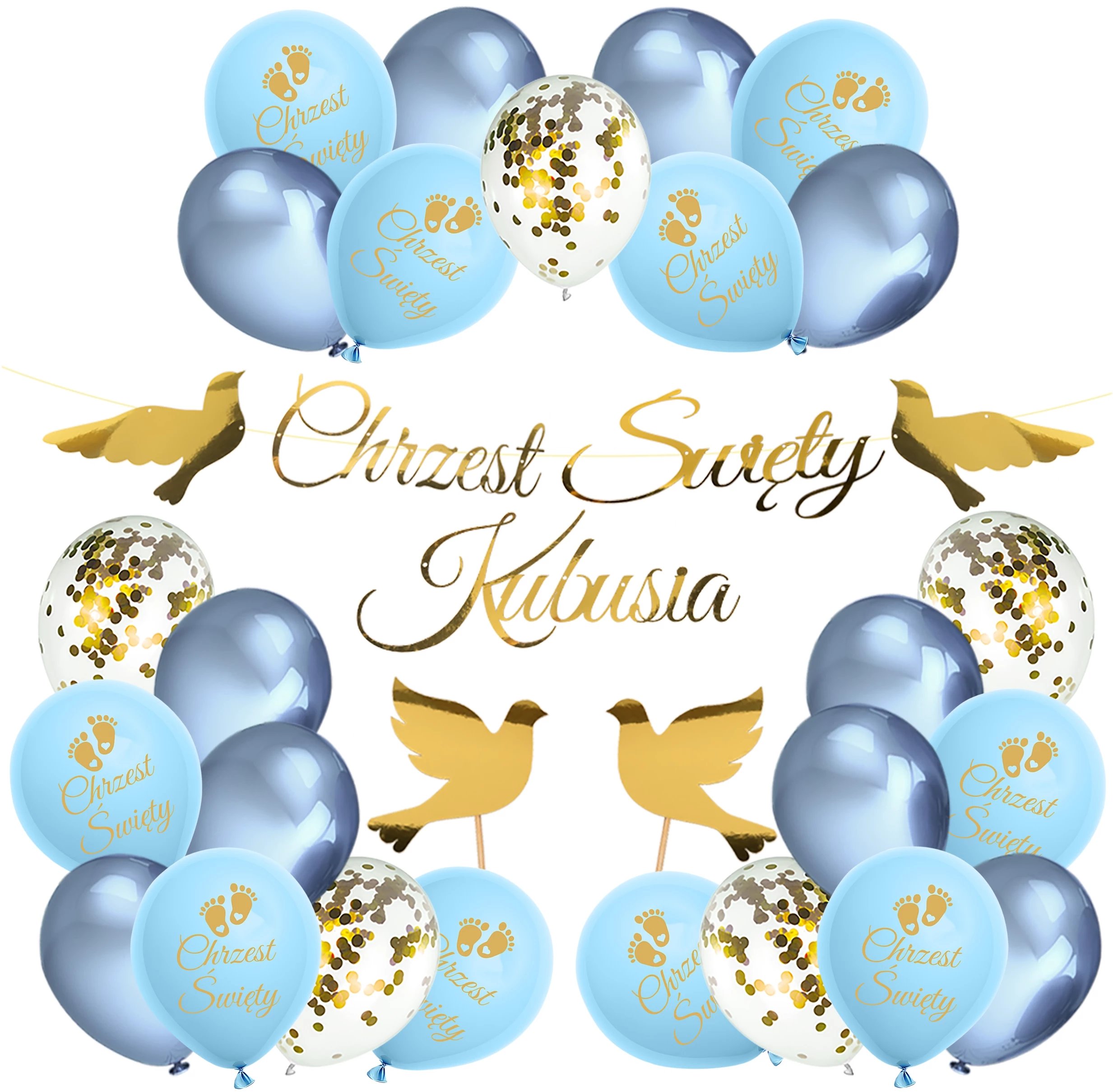 Zestaw dekoracyjny na chrzest święty