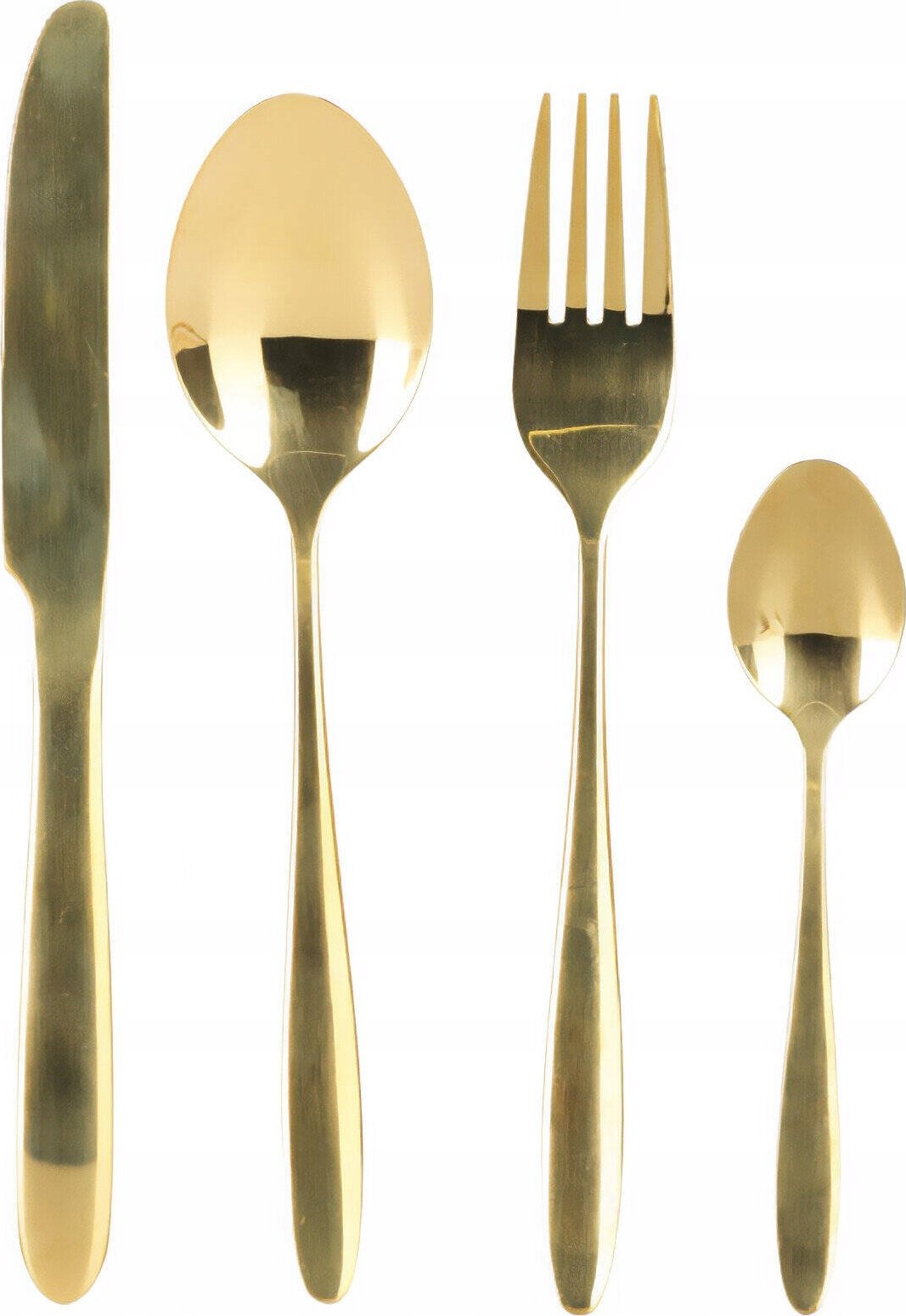 Zestaw sztućców dla 6 osób w złotym kolorze