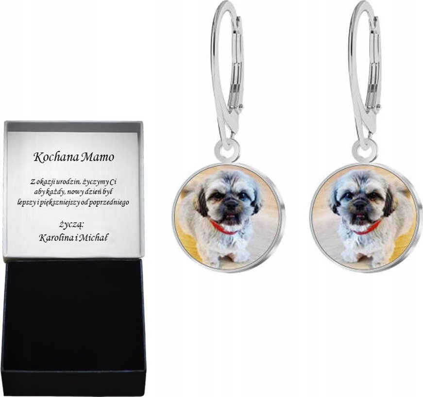 Radziszewska Jewellery Kolczyki ze Zdjęciem Personalizacja GRAWER GRATIS