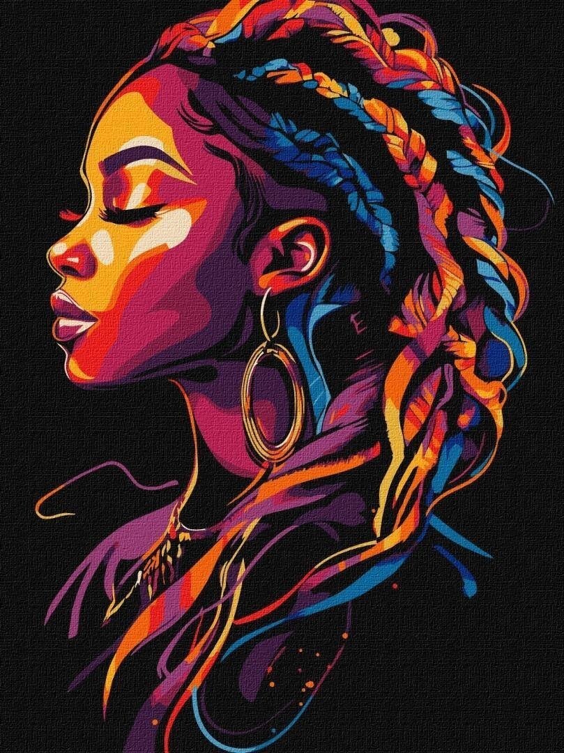 Malowanie po numerach -Jaskrawe Włosy 30x40cm