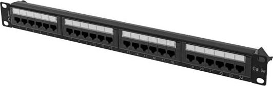 Lanberg Patch panel 1U 19" 24x RJ-45 Kat.6A Czarny (PPUA-1024-B)