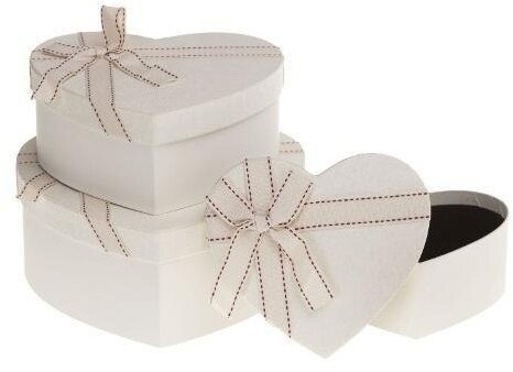 Pudełko ozdobne serce 3szt mix ROZETTE