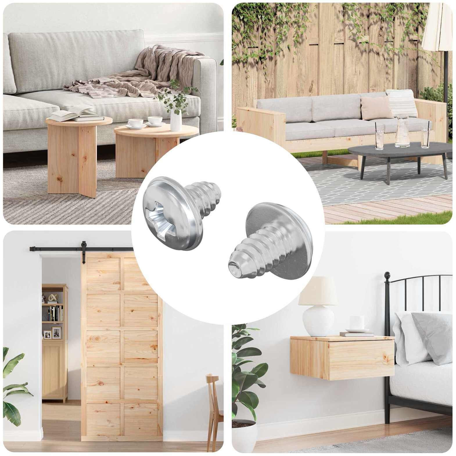 vidaXL Śruby blokujące Gładki 2 pcs Srebrny M4 x 5 mm Żelazo