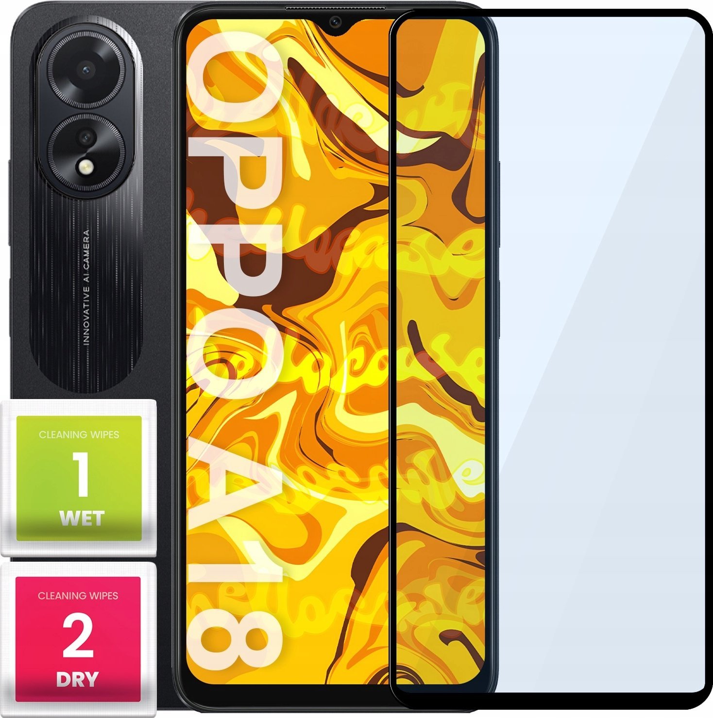Hello Case SZKŁO HARTOWANE DO OPPO A18 PEŁNE NA CAŁY EKRAN SZKIEŁKO OCHRONNE SZYBKA 5D