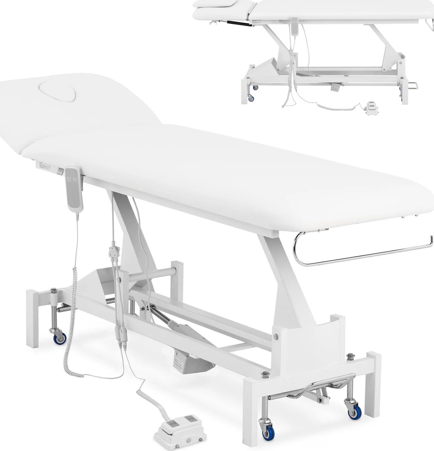 Physa Łóżko stół kosmetyczny do masażu elektryczny 1 silnik 200 kg LILLE - biały Łóżko stół kosmetyczny do masażu elektryczny 1 silnik 200 kg LILLE -