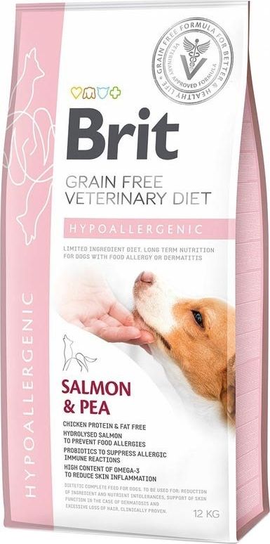 Brit Brit Grain-free Veterinary Diet Hypoallergenic - sucha karma dla szczeniąt i psów dorosłych z problemami dermatologicznymi 12 kg