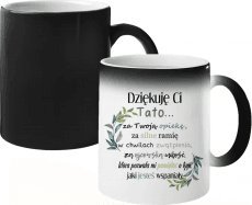 Koszulkowy Dziękuję Ci Tato - magiczny kubek z nadrukiem