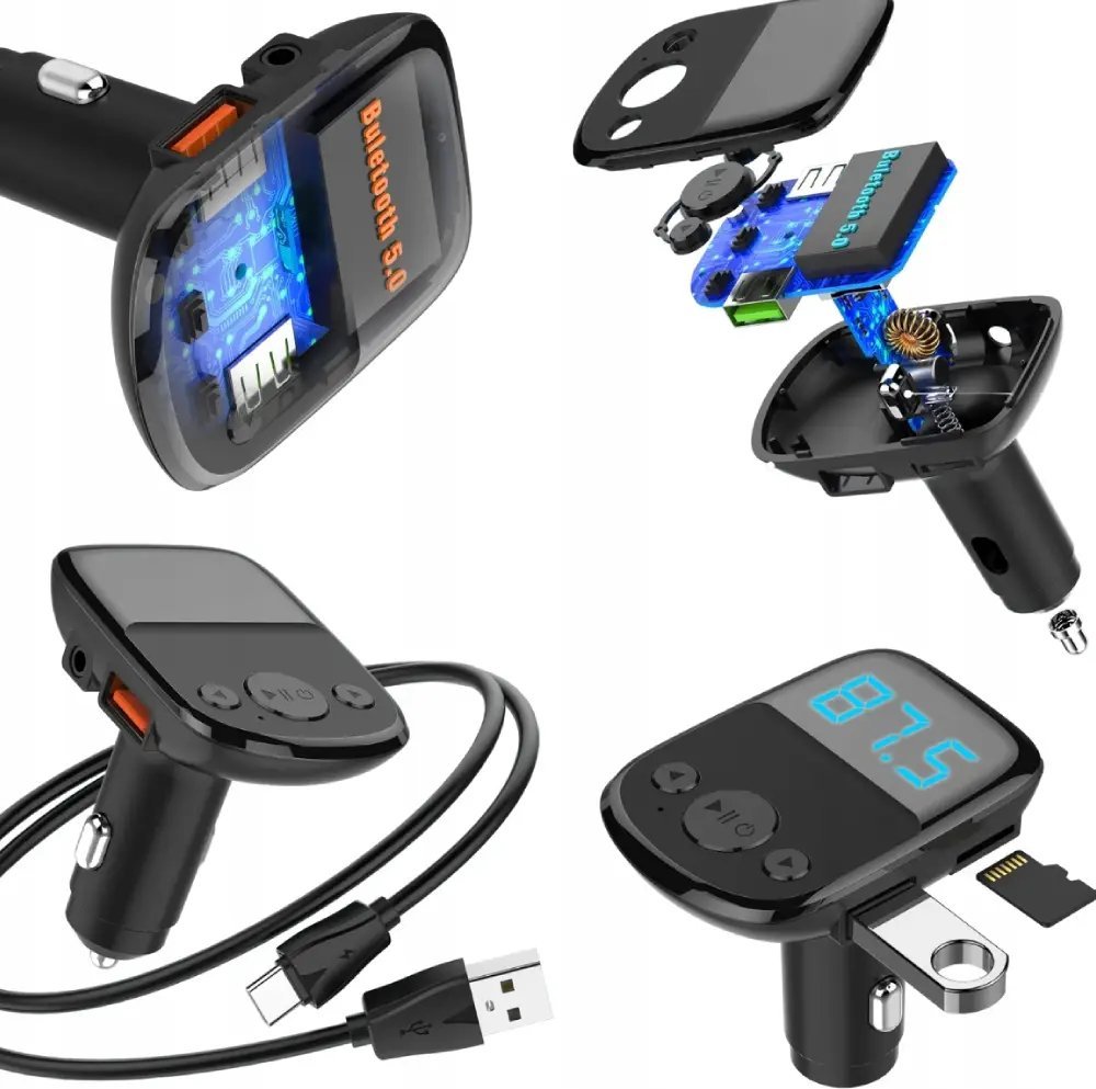 Transmiter Bluetooth Audio FM MP3 BT Szybka Ładowarka 2x USB QC 3.0 | Bezpieczne zakupy! Szybka wysyłka! oryginalne, zaplombowane pudełko!