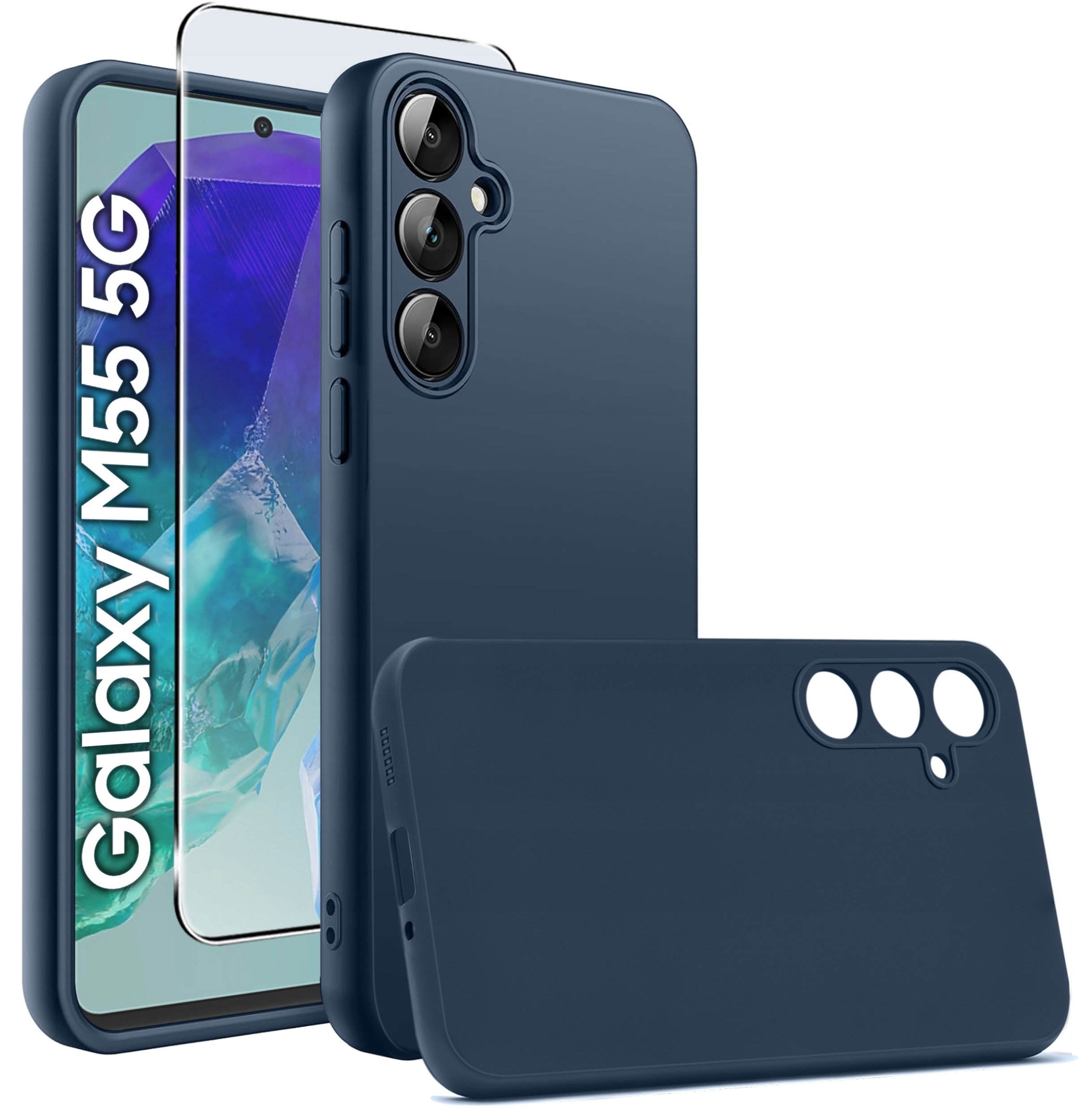 Etui do Samsung Galaxy M55 5G CASE SOFT MATT PLECKI MATOWE + SZKŁO
