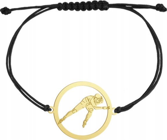 Radziszewska Jewellery Bransoletka Pozłacana Panczenista 925 na sznurku Prezent GRAWER GRATIS