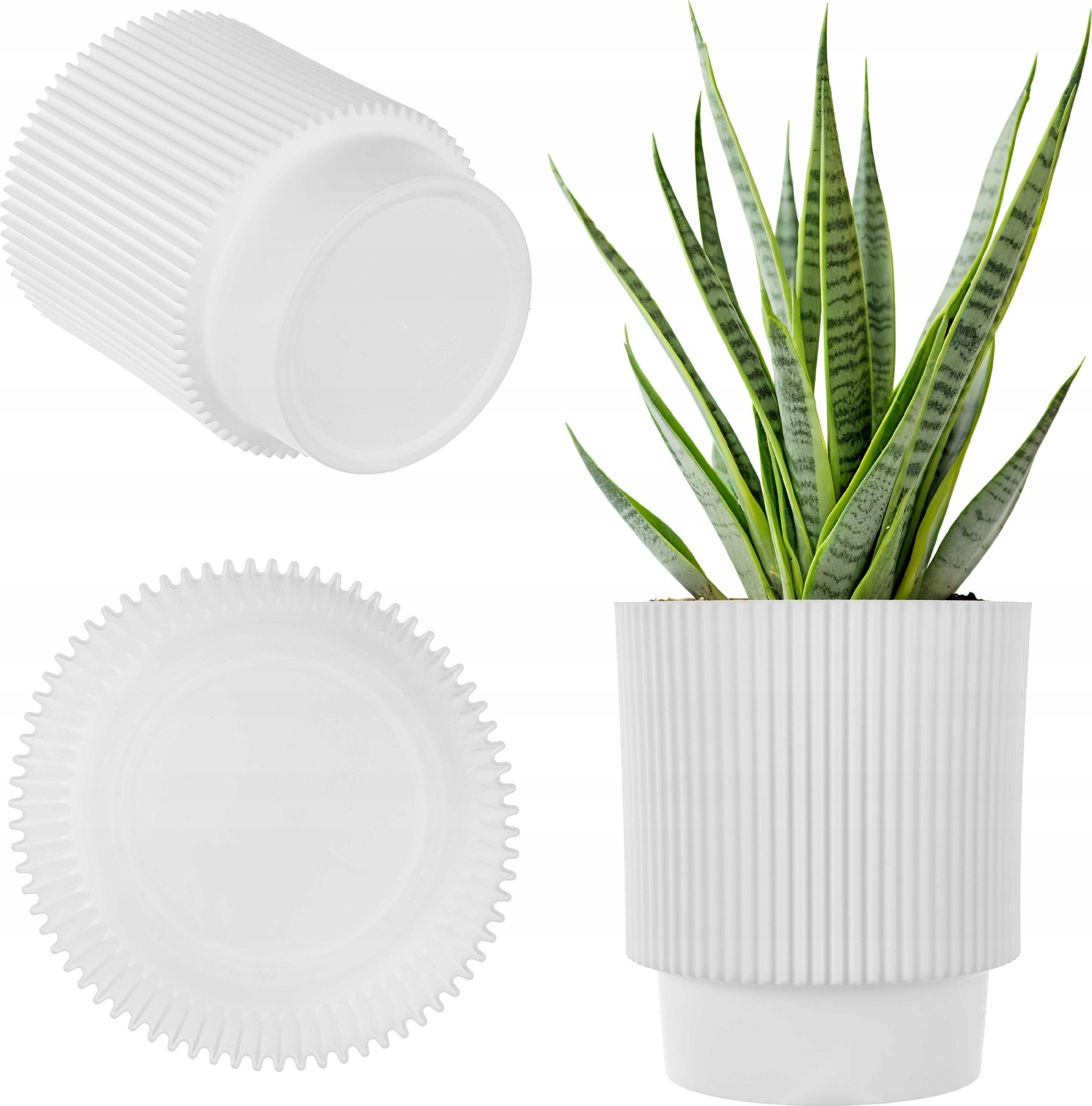 KADAX Doniczka Donica Na Kwiaty 17cm Osłonka Rośliny Kwietnik Plastikowa Biała