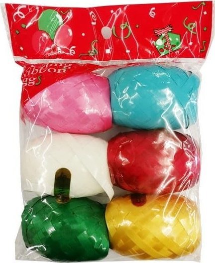 Wstążka prezentowa SCHEMAT mocne kolory 6szt. 0250