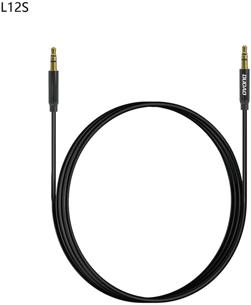 Kabel przewód stereo AUX mini jack 3.5mm 1m - czarny Kabel przewód stereo AUX mini jack 3.5mm 1m - czarny