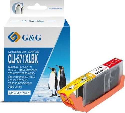 Tusz G&G kompatybilny z CLI571BK XL, NP-C-0CL571XLBK, black, 10,8ml