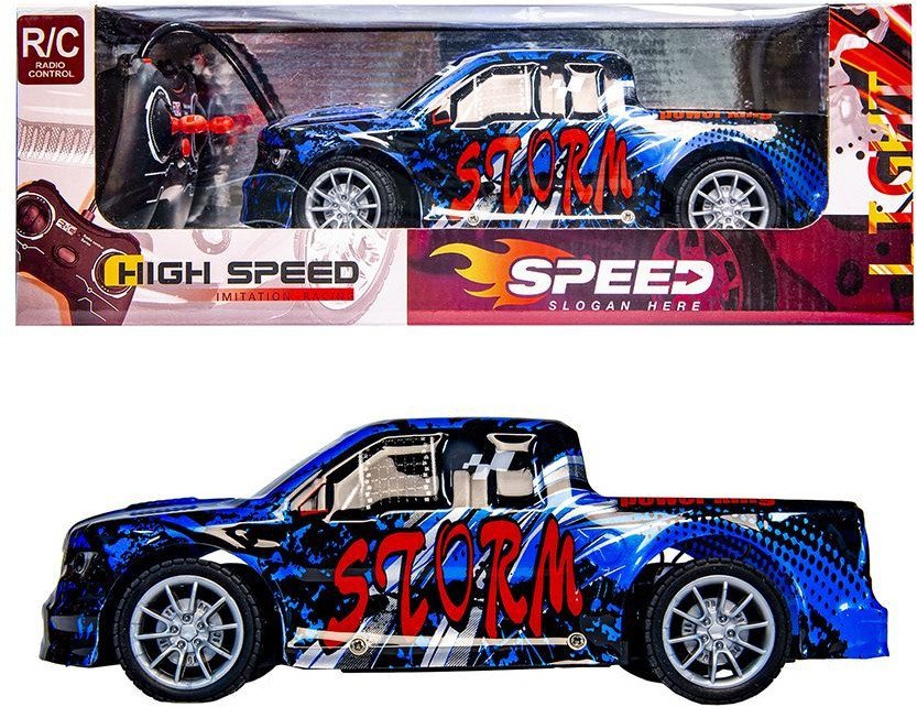 Auto wyścigowe zdalnie sterowane niebieskie