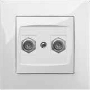 Elektro-Plast Gniazdo antenowe Carla podwójne 2x TV bez ramki białe (1787-10)