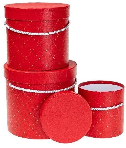 Pudełko Flower Box 3szt czerwony ROZETTE