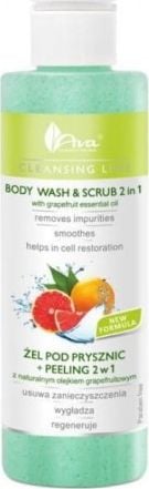 Ava Żel pod prysznic + peeling 2w1 z naturalnym olejkiem grapefruitowym - AVA