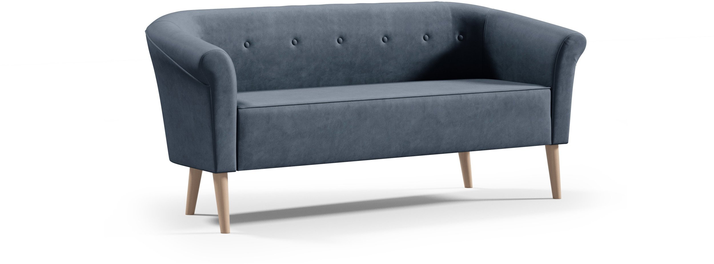 Sofa ESPERO styl skandynawski 3 osobowa welur z guzikami monolith 77