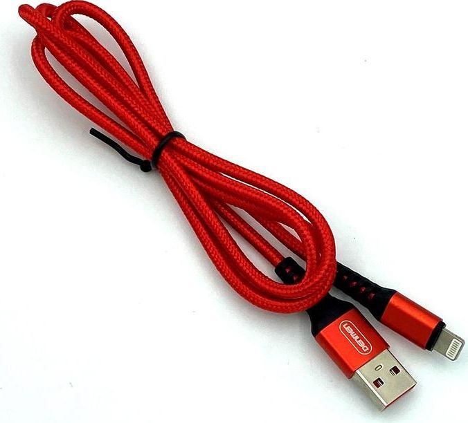 Kabel USB Denmen USB-A - microUSB 1 m Czerwony (29354)