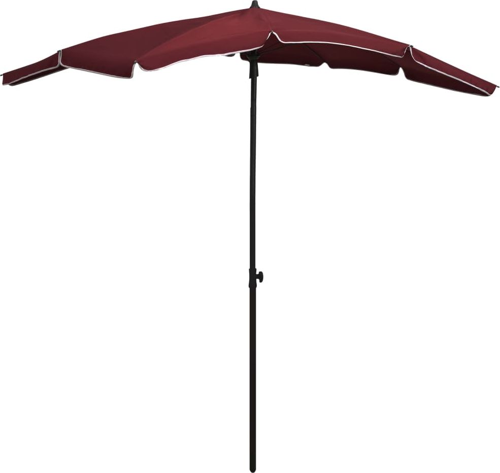 vidaXL Parasol ogrodowy na słupku, 200x130 cm, bordowy