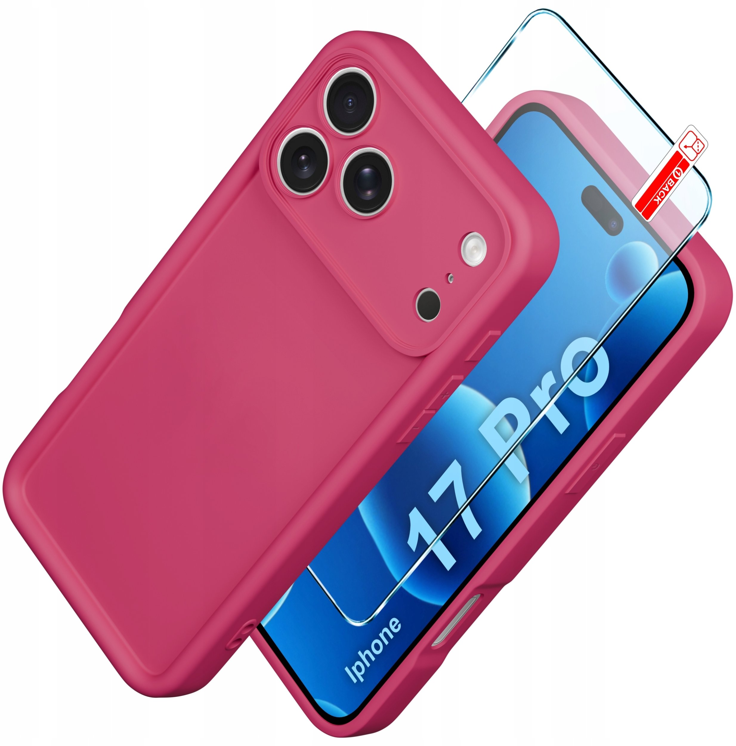 Etui do iPhone 17 Pro CASE silikonowe MATOWE + SZKŁO 9H