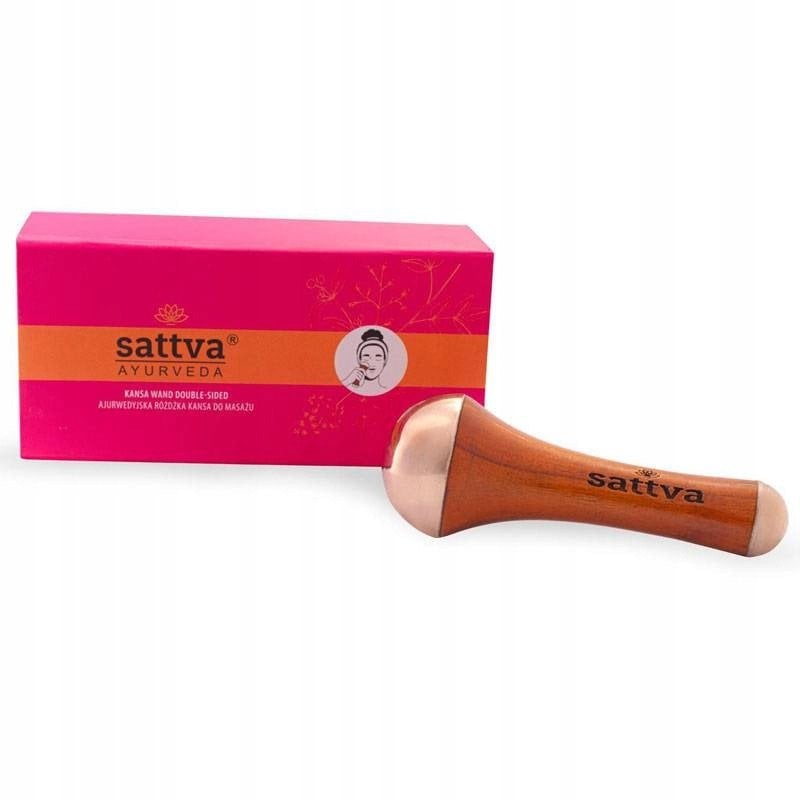 SATTVA_Kansa Wand dwustronna ajurwedyjska różdżka do masażu twarzy i ciała