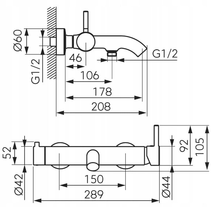 Bateria wannowa Ferro BCK11 / CIRICULUS / BAT. WANNOWA Z ZESTAWEM NATRYSKOWYM CHROM
