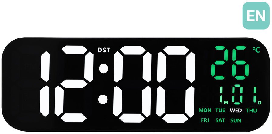 Zegarek JVD Zegar sieciowy LED stoper timer z pilotem DH9016.4 cyfry 13 cm, wersja angielska