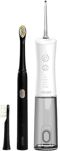 Szczoteczka Smiley Zestaw szczoteczka soniczna Light Czarna + Irygator Pro Aqua