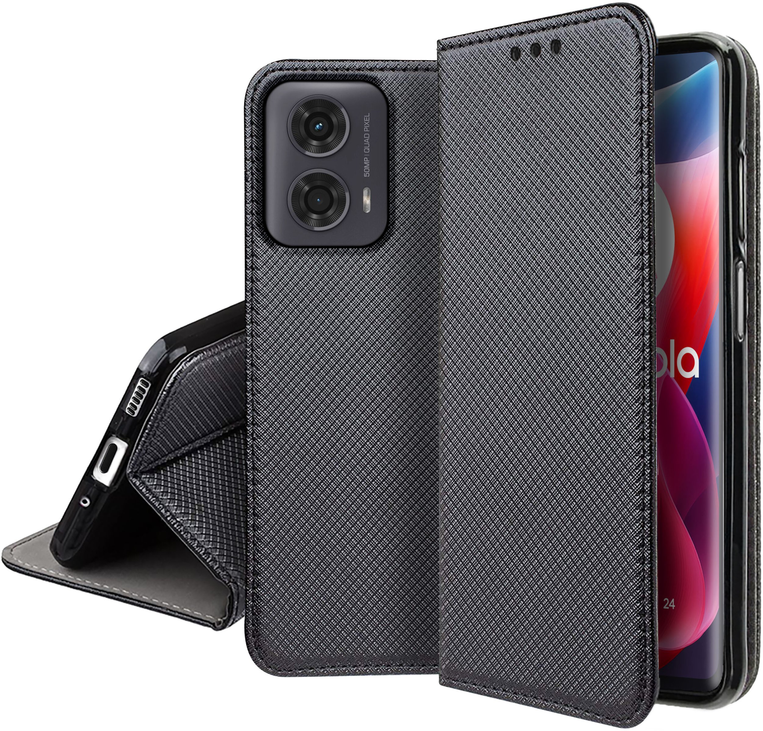 Etui do Motorola Moto G24 |G24 POWER |G04 SMART MAGNET CASE PORTFEL + SZKŁO