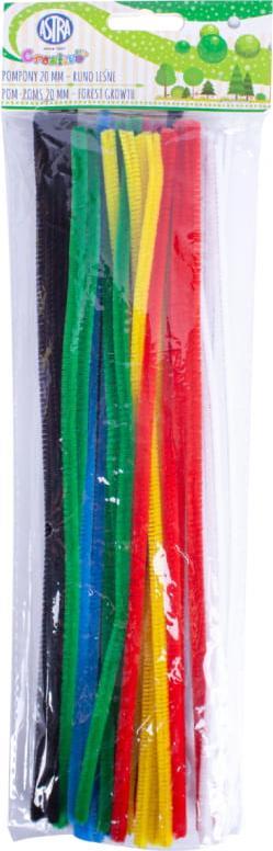 Astra Druciki kreatywne kolory podstawowe 9x300mm, mix 6 kolorów, 48 sztuk ASTRA