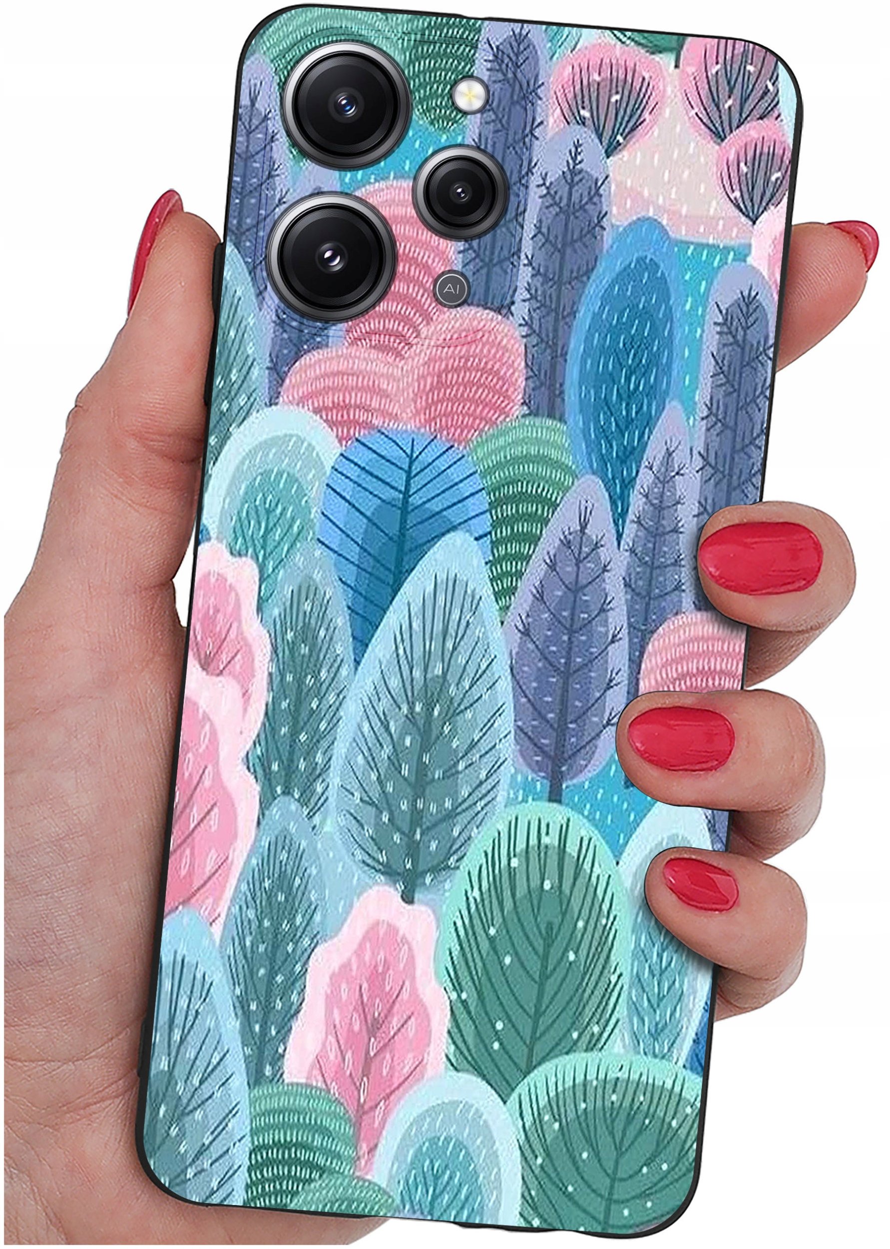 Etui do Xiaomi Redmi 12 4G WZORY |SILIKONOWE MATT CASE + SZKŁO 9H