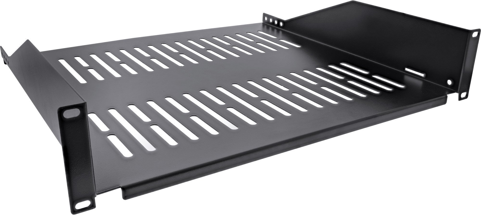 InLine InLine® 19" shelf, 400mm 20kg, 2U, RAL 9005 black