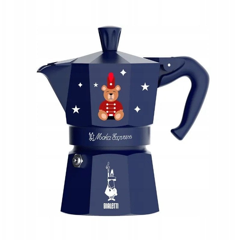 Bialetti - kawiarka Moka Express Joyful Christmas 3tz niebieska