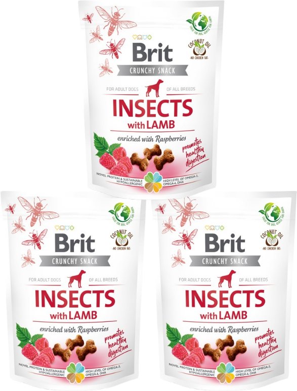 BRIT CARE Dog Crunchy Cracker Insects rich in Lamb 3x200g