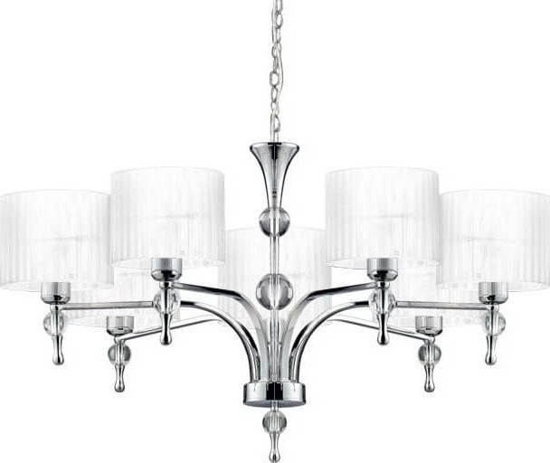 Lampa wisząca Azzardo 7-płomienna lampa wisząca Impress do salonu biała chrom