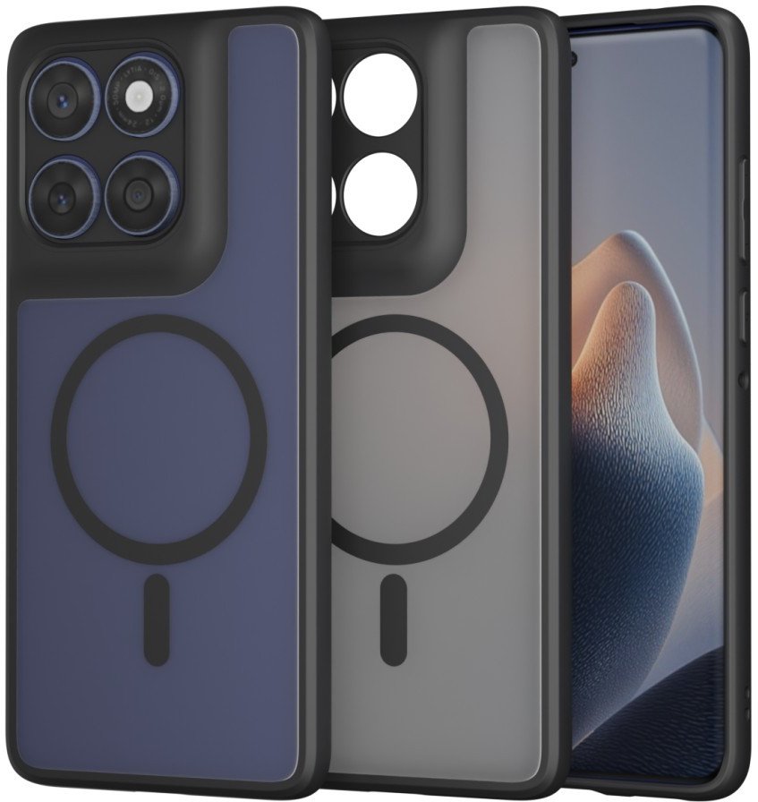 Etui Supero do Motorola Moto Edge 60 Pro Magsafe, półprzezroczysto-czarne