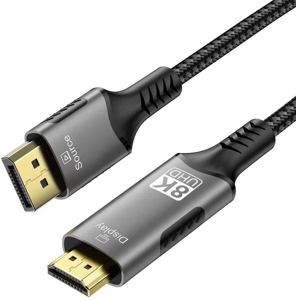 Kabel PremiumCord DisplayPort na HDMI2.1 kabel do rozdzielczości 8K@60Hz, 4K@144Hz, 2m