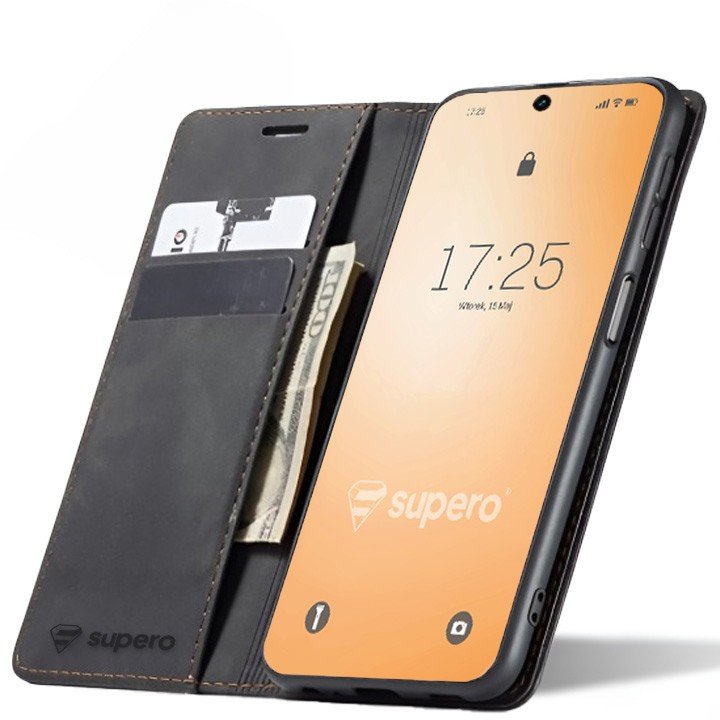 Etui z klapką do Motorola Moto Edge 60/60 Fusion Supero, czarne