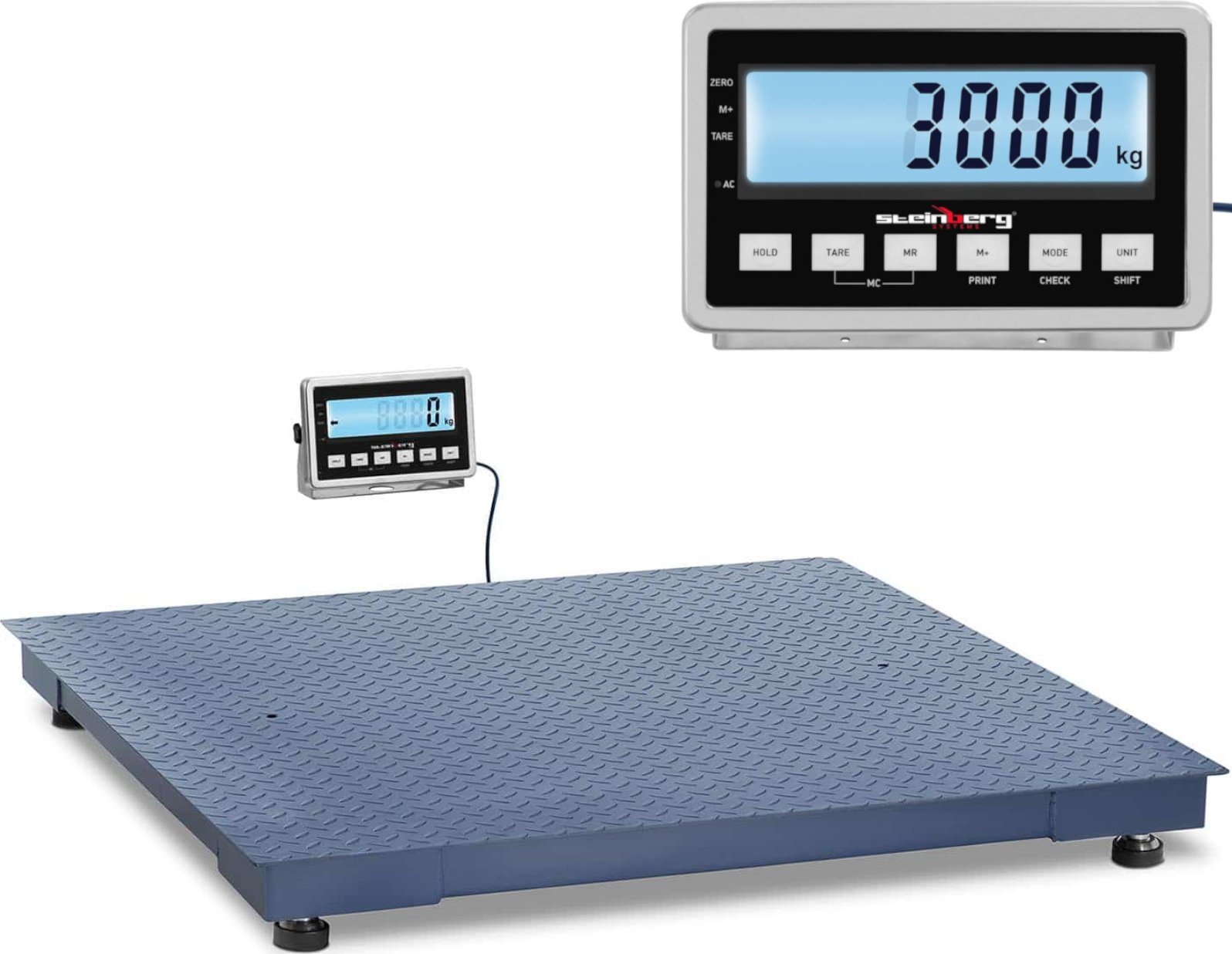 Steinberg Waga platformowa magazynowa LCD 120 x 120 cm 3000 kg / 1 kg Waga platformowa magazynowa LCD 120 x 120 cm 3000 kg / 1 kg