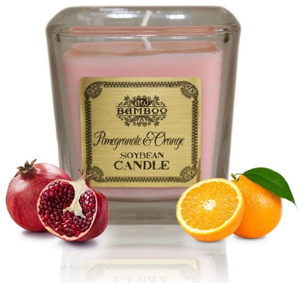 Zapachowa świeca sojowa - Granat i Pomarańcza