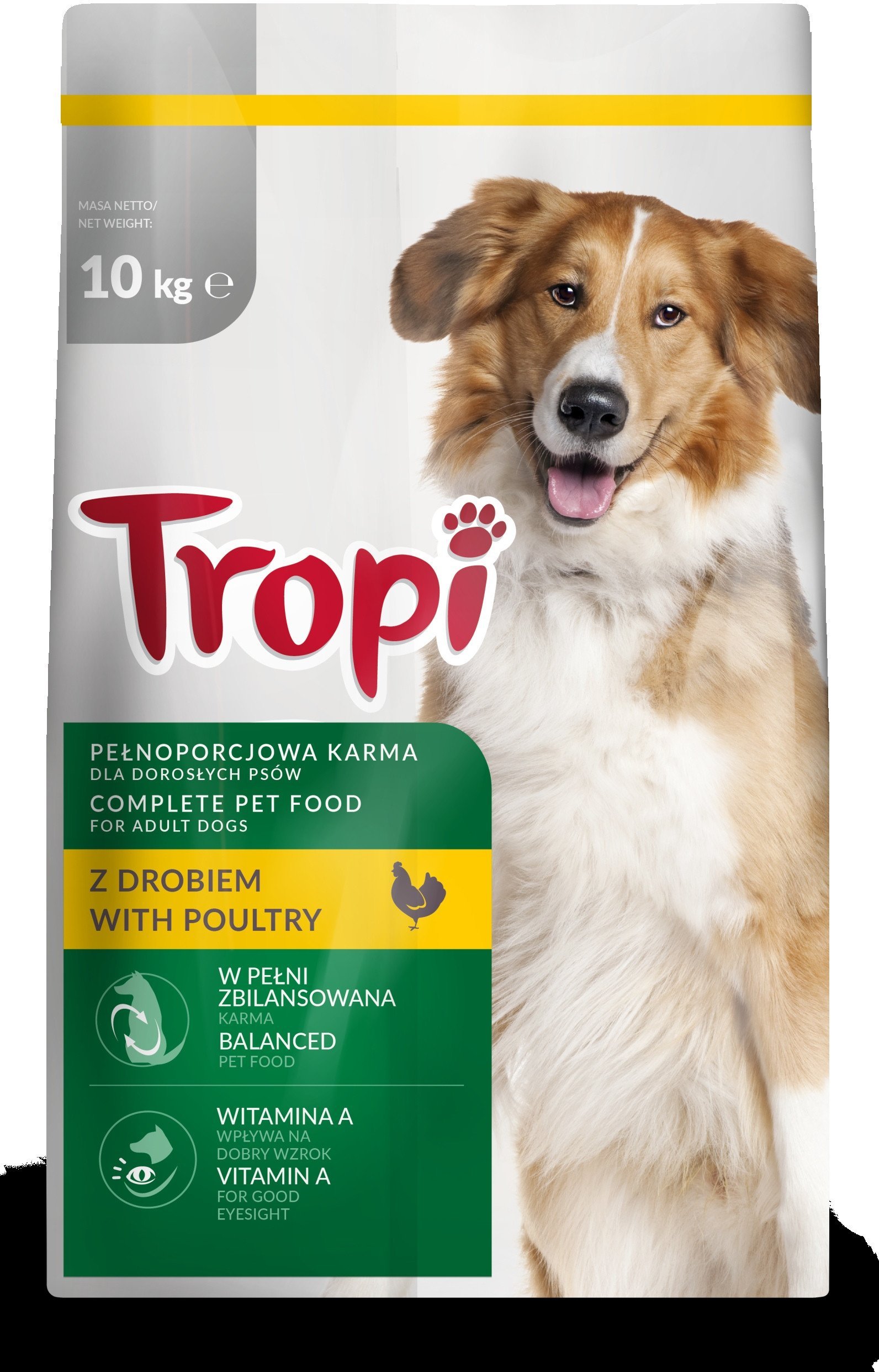 Dry dog food TROPI for Adult, with poultry, 10 kg