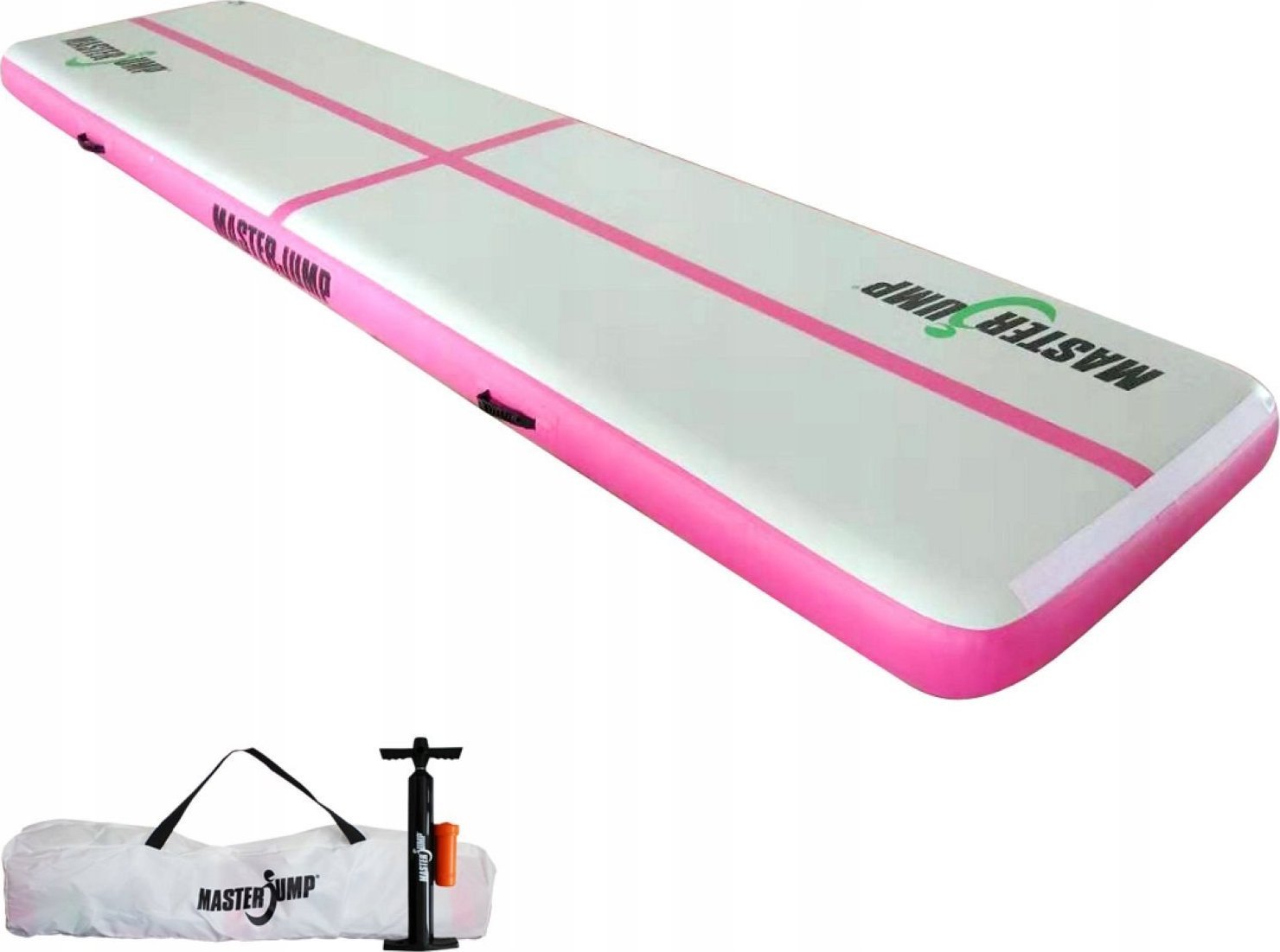 Master Dmuchany materac gimnastyczny MAS-B866-P 400 cm x 100 cm x 20 cm różowy