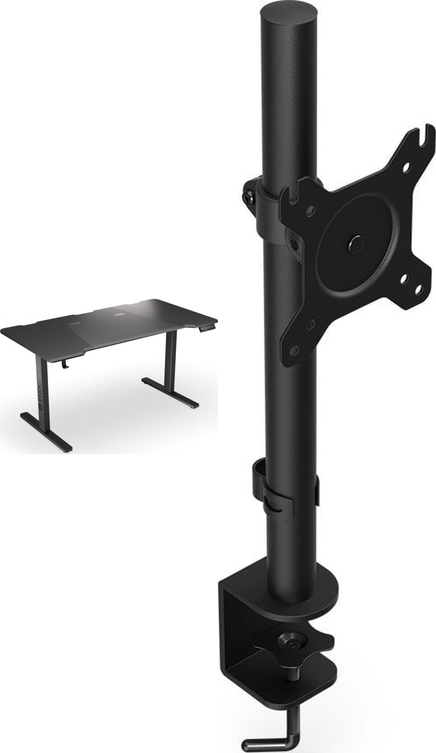 Biurko Endorfy Biurko Endorfy Atlas L Electric Czarne 150 cmx78 cm + Uchwyt na monitor Atlas Single