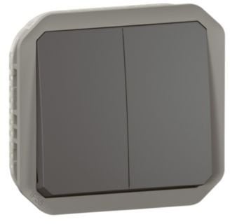 NOWE PLEXO 55 Łącznik podwójny/przycisk podwójny mechanizm 10 AX - 250V AC antracyt 069805L