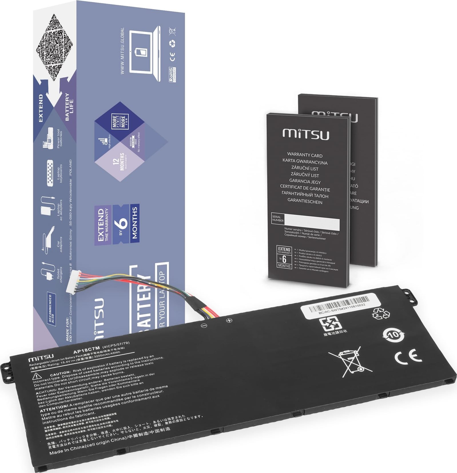 Bateria Mitsu do Acer Spin 5, Swift 3, Swift 5