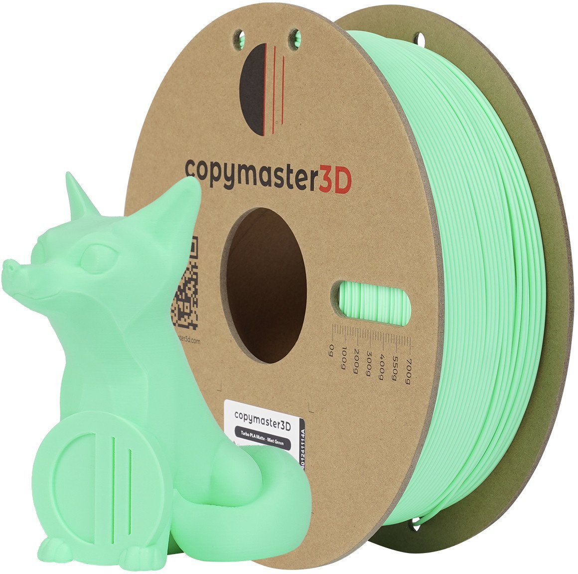Copymaster3D Turbo PLA Matte filament for 3D printers, 1.75 mm, matte mint green