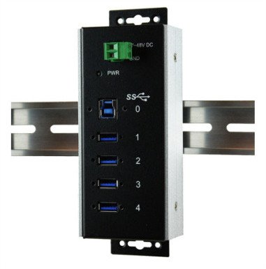EXSYS EX-1185HMVS-WT Metalowy koncentrator USB3.0 4 porty Din Rail Zakres temperatur pracy -40C do 85C